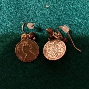 Gold coin earrings